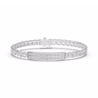 Pavé Cuban Link Panel Lab Diamond Bracelet