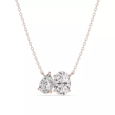 Toi et Moi Pear and Oval Lab Diamond Necklace (1.50 ct. tw.)