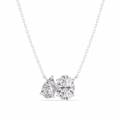 Toi et Moi Pear and Oval Lab Diamond Necklace (1.50 ct. tw.)