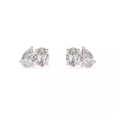 Toi et Moi Pear and Oval Lab Diamond Earrings (2.00 ct. tw.)