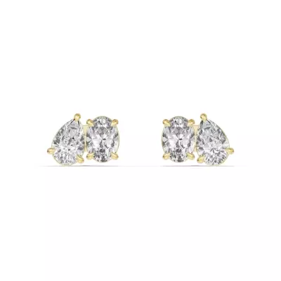 Toi et Moi Pear and Oval Lab Diamond Earrings (2.00 ct. tw.)