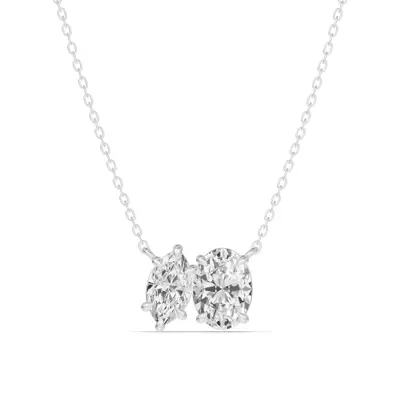 Toi et Moi Marquise and Oval Lab Diamond Necklace (1.50 ct. tw.)