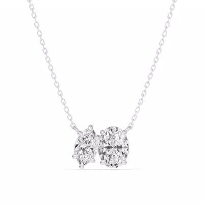 Toi et Moi Marquise and Oval Lab Diamond Necklace (1.50 ct. tw.)
