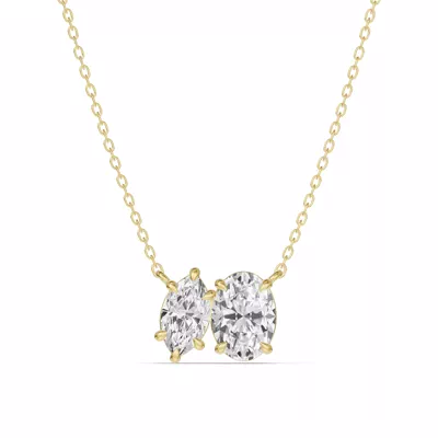 Toi et Moi Marquise and Oval Lab Diamond Necklace (1.50 ct. tw.)