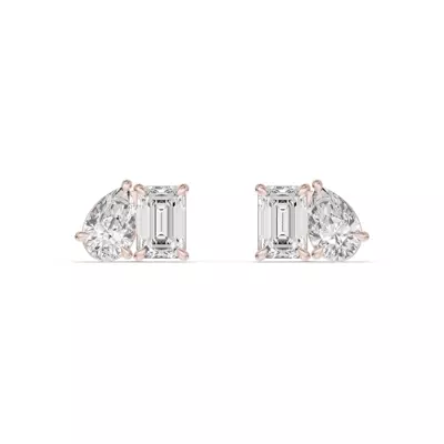 Toi et Moi Pear and Emerald Lab Diamond Earrings (2.50 ct. tw.)
