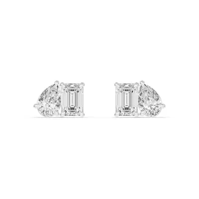Toi et Moi Pear and Emerald Lab Diamond Earrings (2.50 ct. tw.)