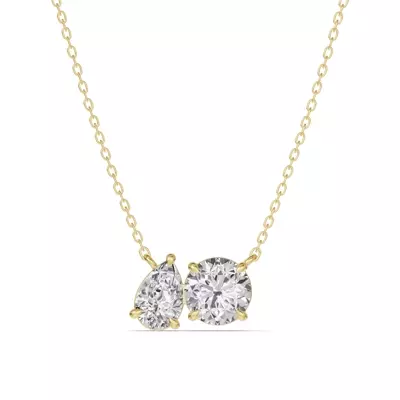 Toi et Moi Pear and Round Lab Diamond Necklace (1.50 ct. tw.)