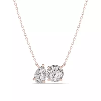Toi et Moi Pear and Round Lab Diamond Necklace (1.50 ct. tw.)