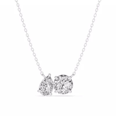 Toi et Moi Pear and Round Lab Diamond Necklace (1.50 ct. tw.)