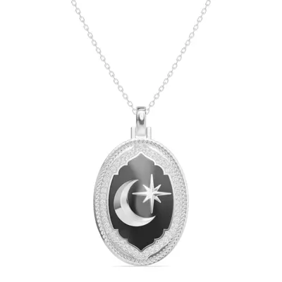 Astril Lunar Oval Medallion Lab Diamond Pendant