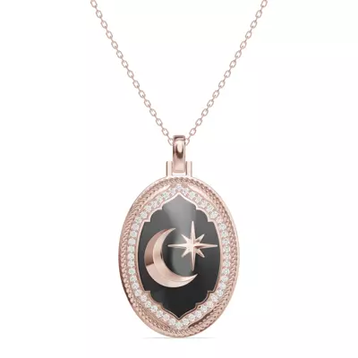 Astril Lunar Oval Medallion Lab Diamond Pendant