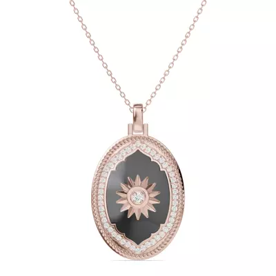 Astril Sol Oval Medallion Diamond Pendant