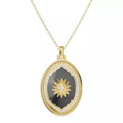 Astril Sol Oval Medallion Lab Diamond Pendant
