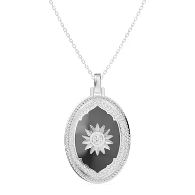 Astril Sol Oval Medallion Lab Diamond Pendant