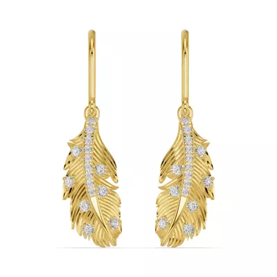 Feather Drift Diamond Earrings