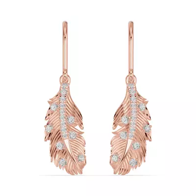 Feather Drift Diamond Earrings