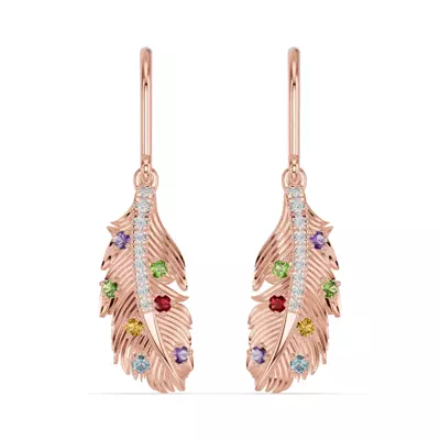 Feather Drift Diamond & Gemstone Earrings