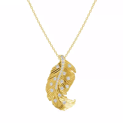 Feather Sway Lab Diamond Necklace