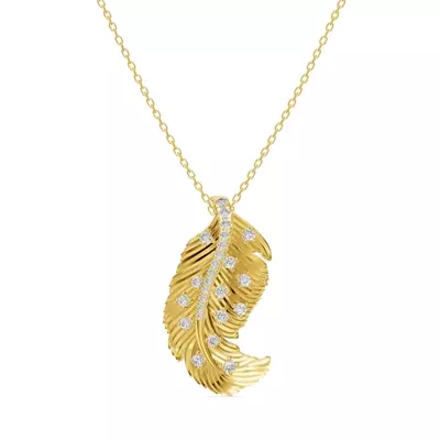 Feather Sway Diamond Necklace