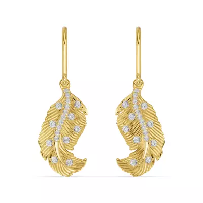 Feather Sway Lab Diamond Earrings