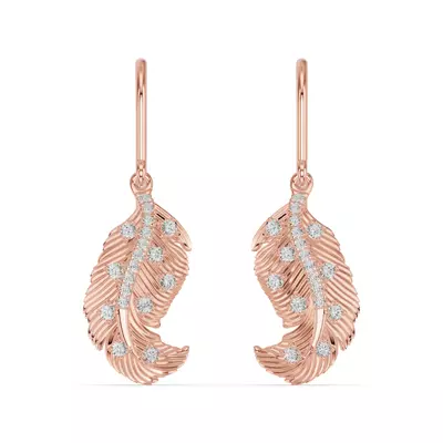 Feather Sway Lab Diamond Earrings