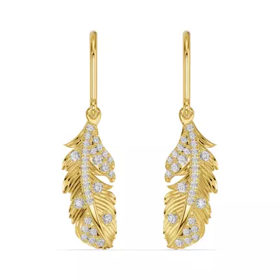 Feather Soar Diamond Earrings