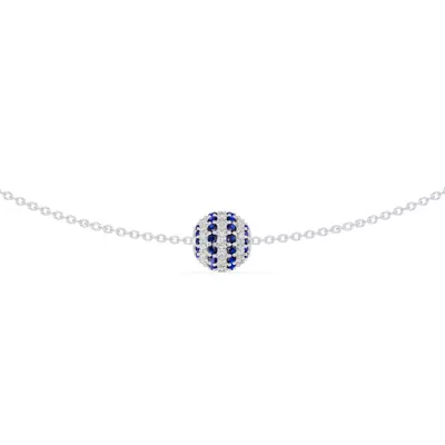 Sapphire & Lab Diamond Pavé Sphere Necklace