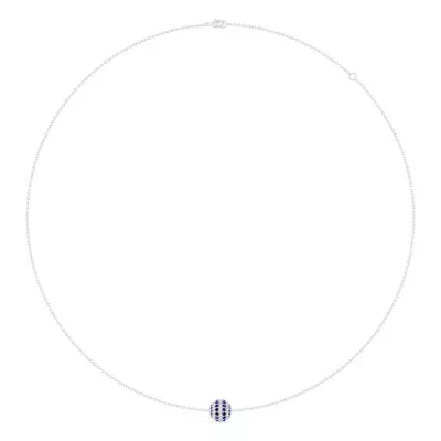 Sapphire & Diamond Pavé Sphere Necklace