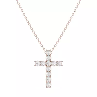 Unity Prong Lab Diamond Cross Pendant (.50 ct. tw.)