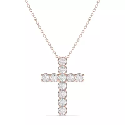 Unity Prong Lab Diamond Cross Pendant (1.00 ct. tw.)