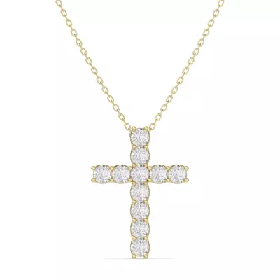 Unity Prong Diamond Cross Pendant (1.00 ct. tw.)