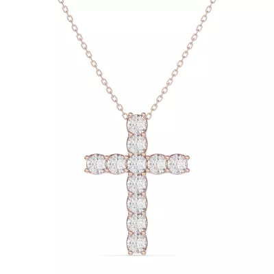 Unity Prong Lab Diamond Cross Pendant (1.50 ct. tw.)