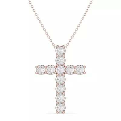 Unity Prong Lab Diamond Cross Pendant (2.00 ct. tw.)