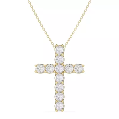 Unity Prong Lab Diamond Cross Pendant (2.00 ct. tw.)