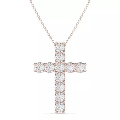 Unity Prong Diamond Cross Pendant (3.00 ct. tw.)