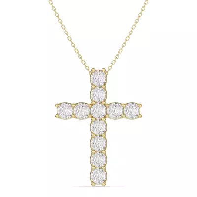 Unity Prong Diamond Cross Pendant (3.00 ct. tw.)