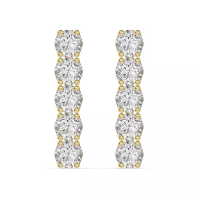 Unity Prong Diamond Line Drop Earrings (2 ct. tw.)