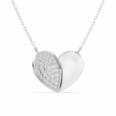 Amara White Ceramic Pavé Heart Necklace