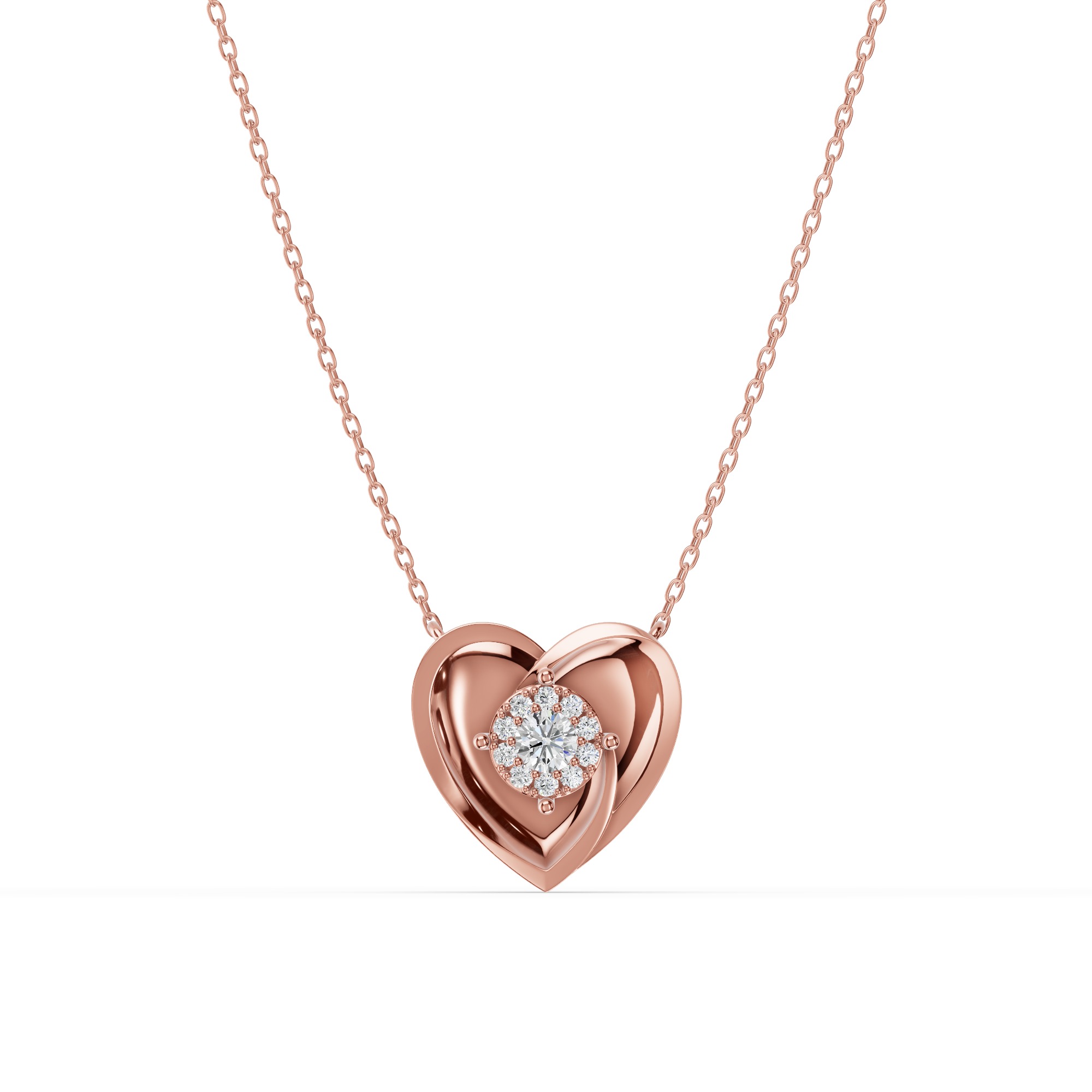 Spira Lab Pavé Halo Heart Necklace