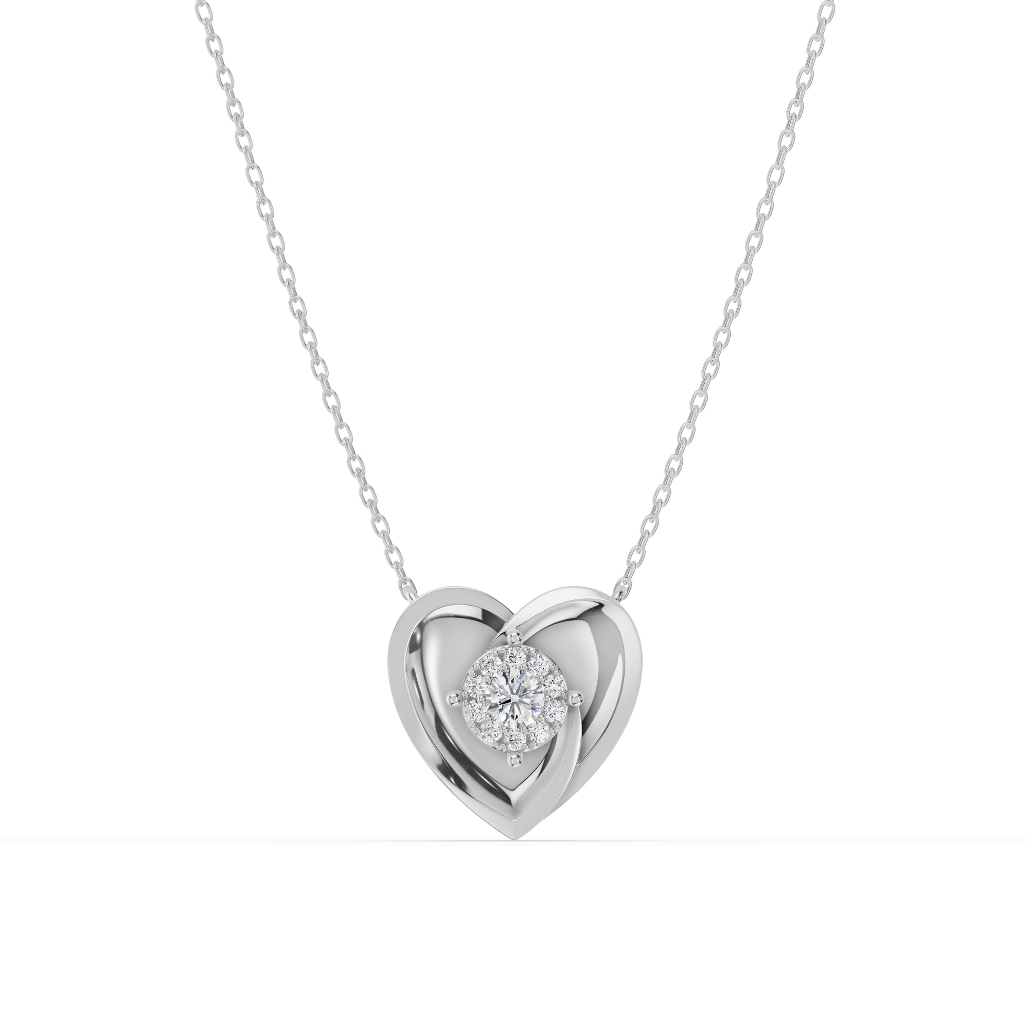 Spira Pavé Halo Heart Necklace
