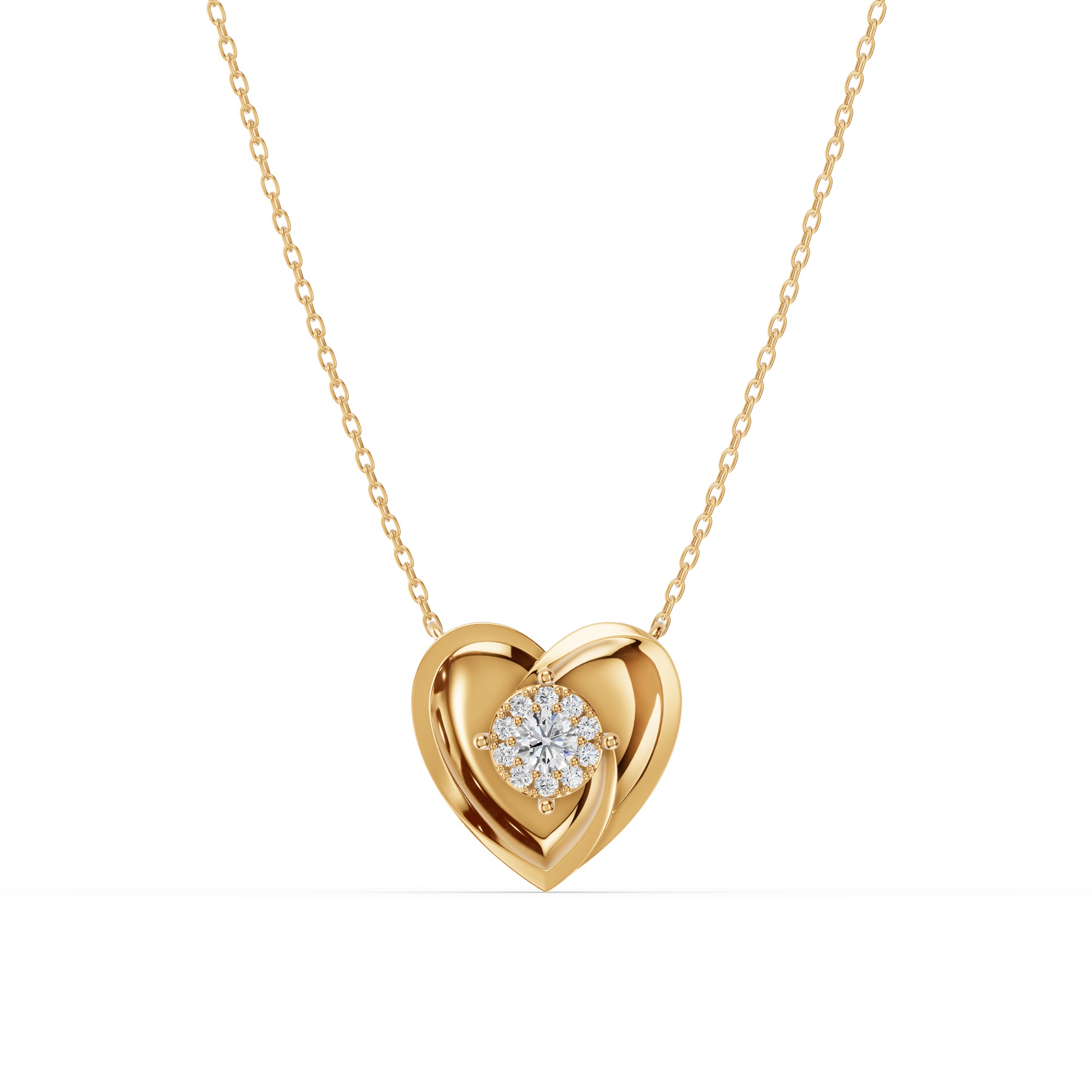 Spira Lab Pavé Halo Heart Necklace