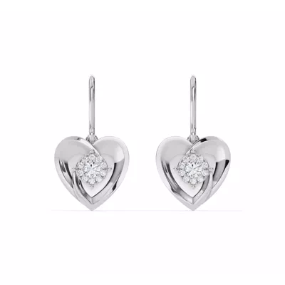 Spira Lab Pavé Halo Heart Silver Earrings