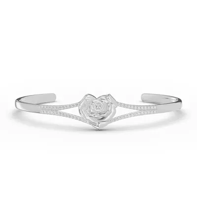 Rose Heart Diamond Bangle