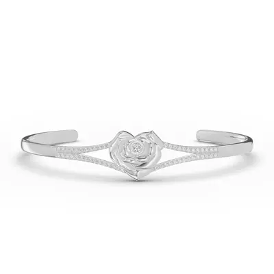 Rose Heart Lab Diamond Bangle