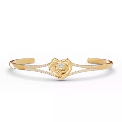 Rose Heart Diamond Bangle