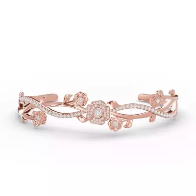 Camelia Floral Diamond Bangle