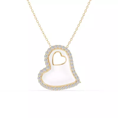 Cherish White Pavé Heart Necklace