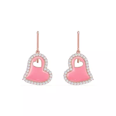 Cherish Pink Pavé Heart Earrings
