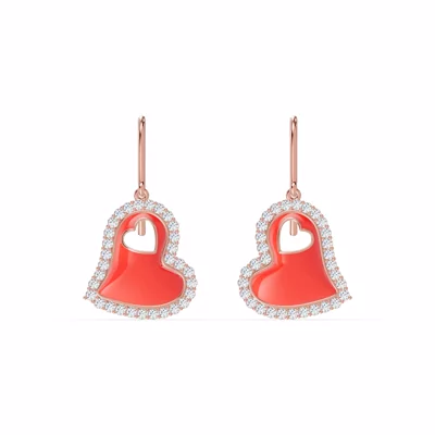 Cherish Red Lab Pavé Heart Earrings