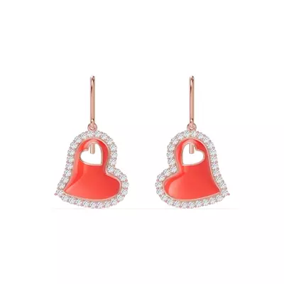 Cherish Red Pavé Heart Earrings